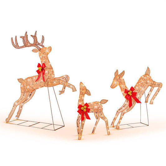 3 Pieces  Lighted Christmas Reindeer Christmas decoration 6cc08b-1a