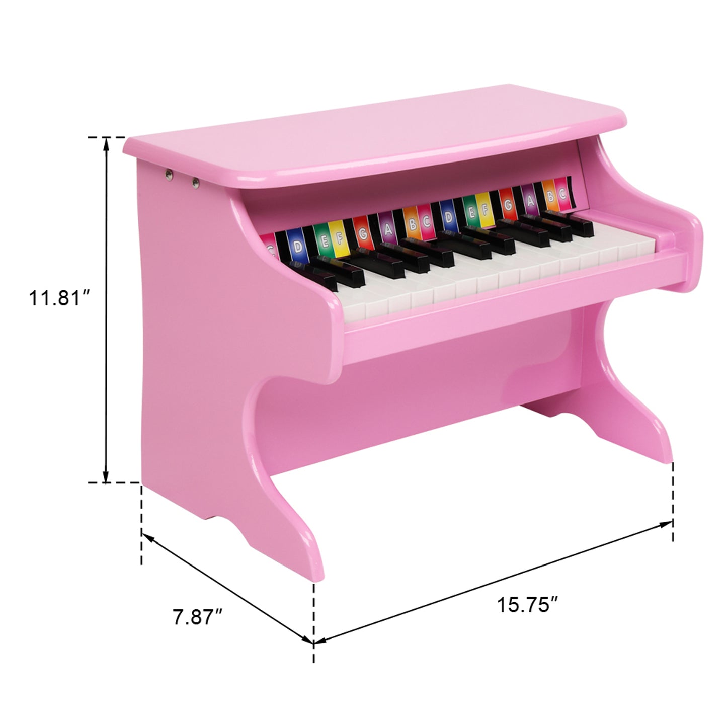 Wooden Toys: 25-key Children's Wooden Piano / Vertical (without Chair) Mechanical Sound Quality Pink 6cc08b-1a