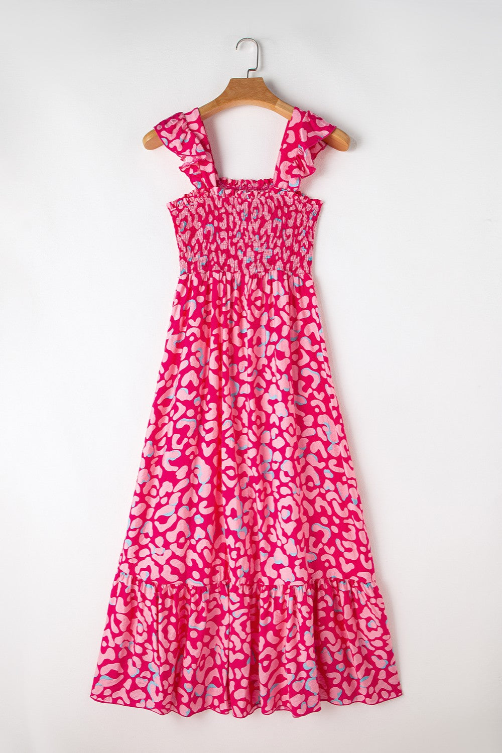 Ruffled Printed Wide Strap Dress Trendsi