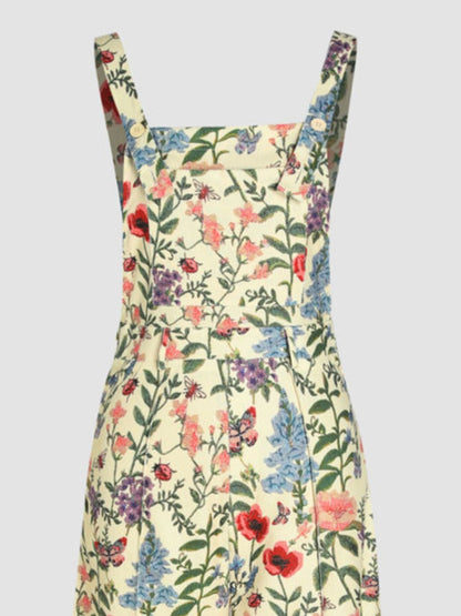 Floral Wide Leg Overalls Trendsi