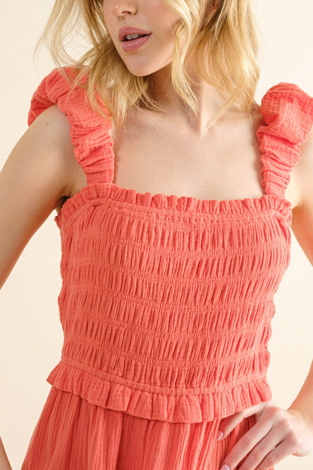 And The Why Smocked Ruffled Tiered Dress Trendsi