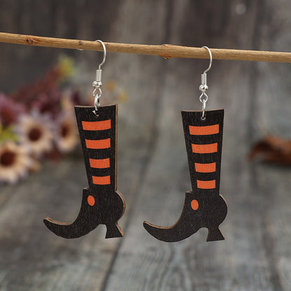 Alloy Wooden Boots Earrings Alloy Wooden Boots Earrings