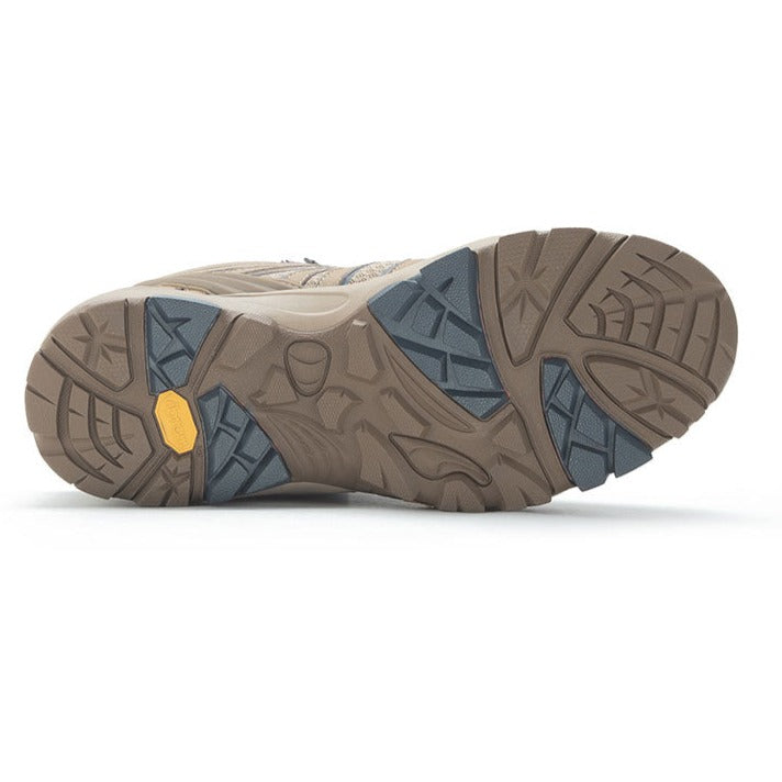 ROCKROOSTER Bedrock Sand 6 Inch Waterproof Hiking Boots with VIBRAM® outsole showing slip-resistant tread pattern.