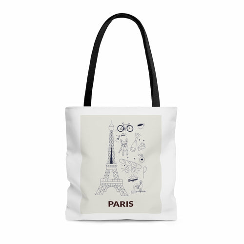 Symbols of PARIS Everyday Tote Bag Medium Yellow Pandora