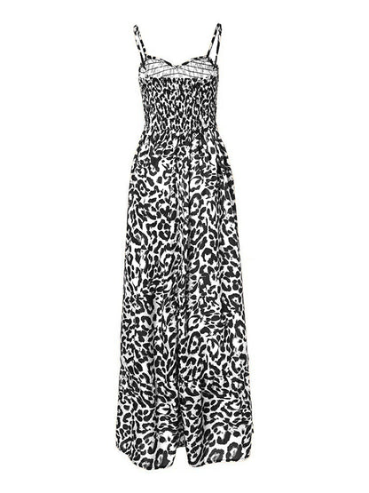 Leopard Sweetheart Neck Cami Dress Trendsi