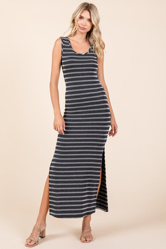 Mittoshop Striped Scoop Neck Sleeveless Maxi Dress Trendsi