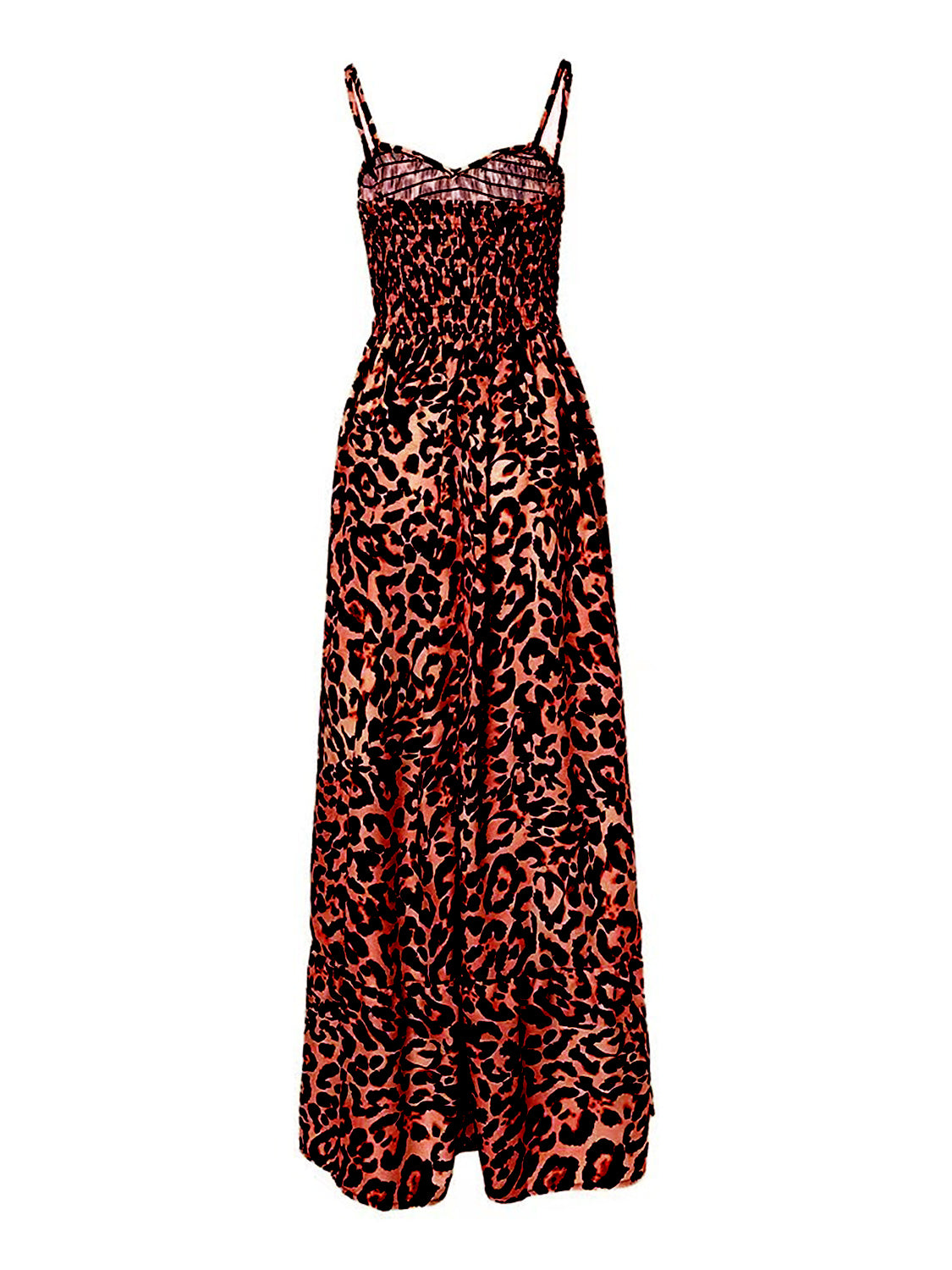 Leopard Sweetheart Neck Cami Dress Trendsi