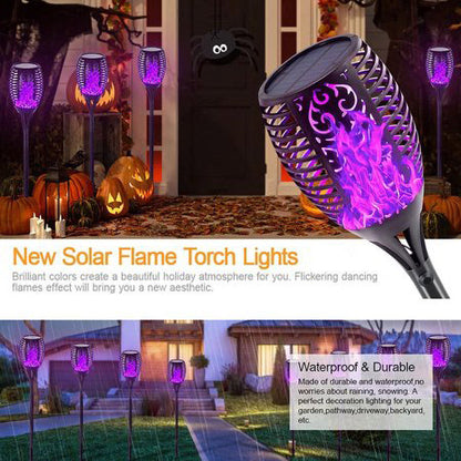 4 Pack Solar Lights Outdoor Solar 12 Led Torch Flickering Flame Lights Pink Iolaus