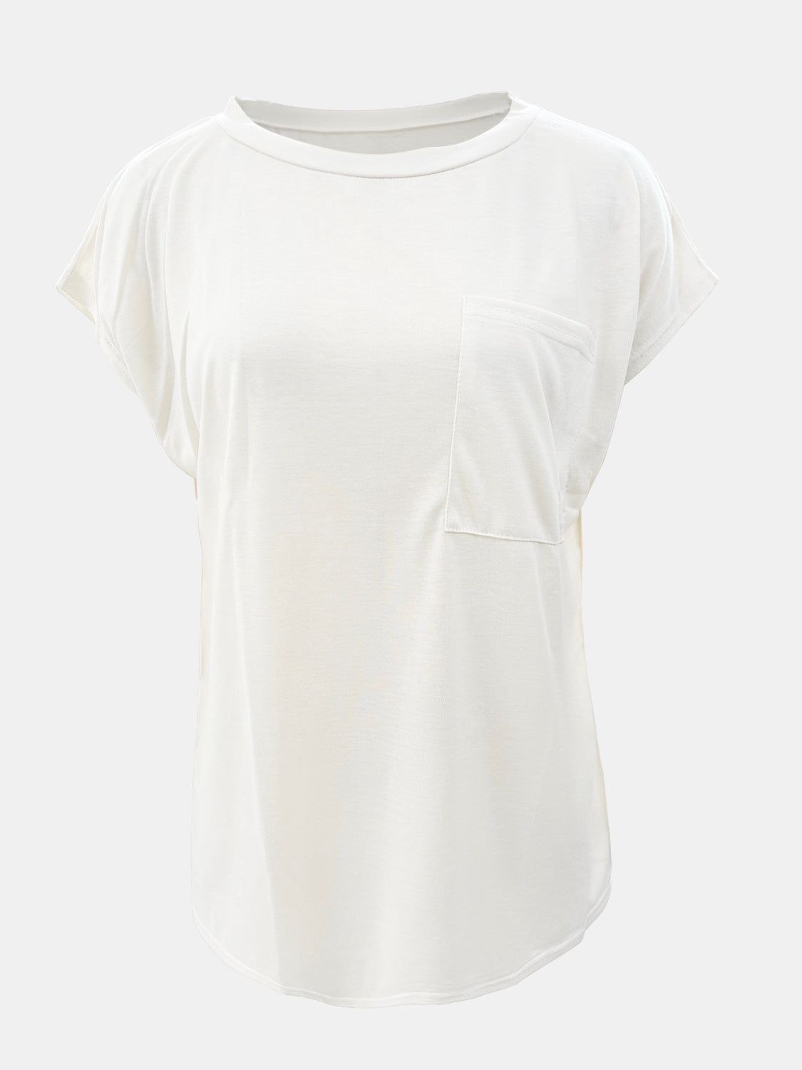 Full Size Round Neck Cap Sleeve T-Shirt Trendsi