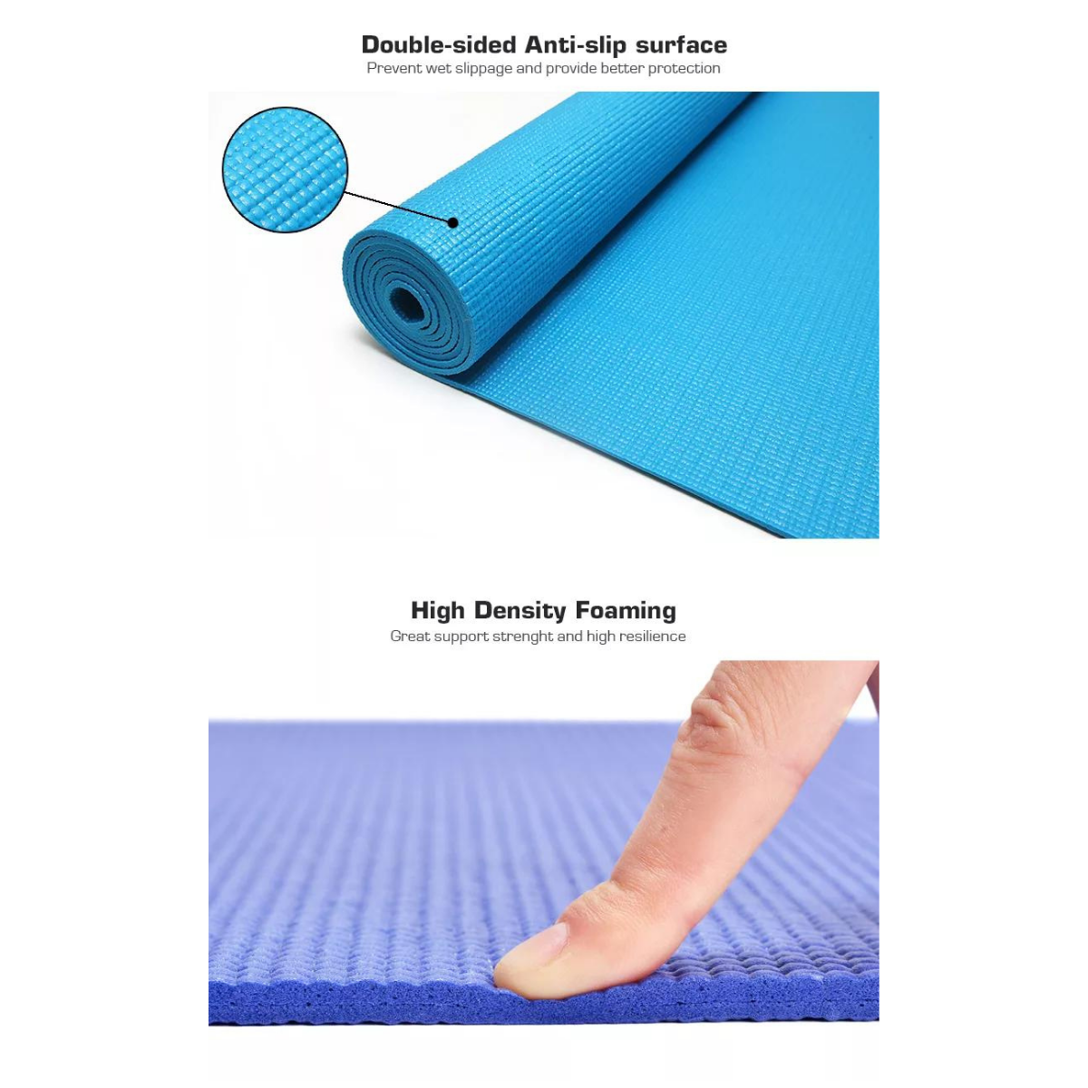 Performance Yoga Mat with Carrying Straps Black Lavender