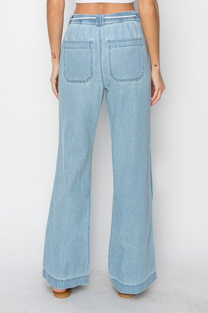 RISEN High Rise Straight Jeans Trendsi