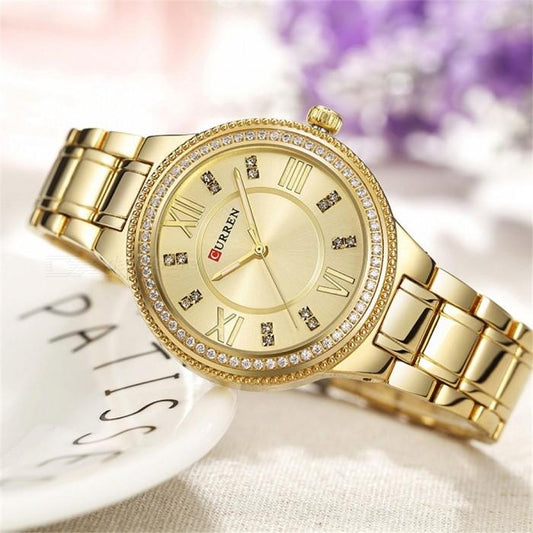 CASSANDRA Womens Classic Watch, gold design, Japan Quartz movement, elegant timepiece.