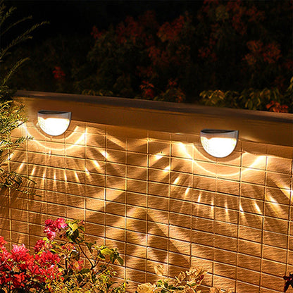 2 PCS Solar Semicircle Walls Light Outdoor Waterproof Sensor Wall Lamp Pink Iolaus