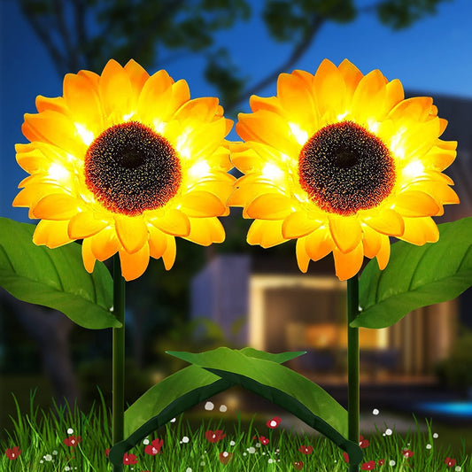 2/4/6 PCS Solar Sunflower Lights LED Waterproof Landscape Outdoor Pink Iolaus