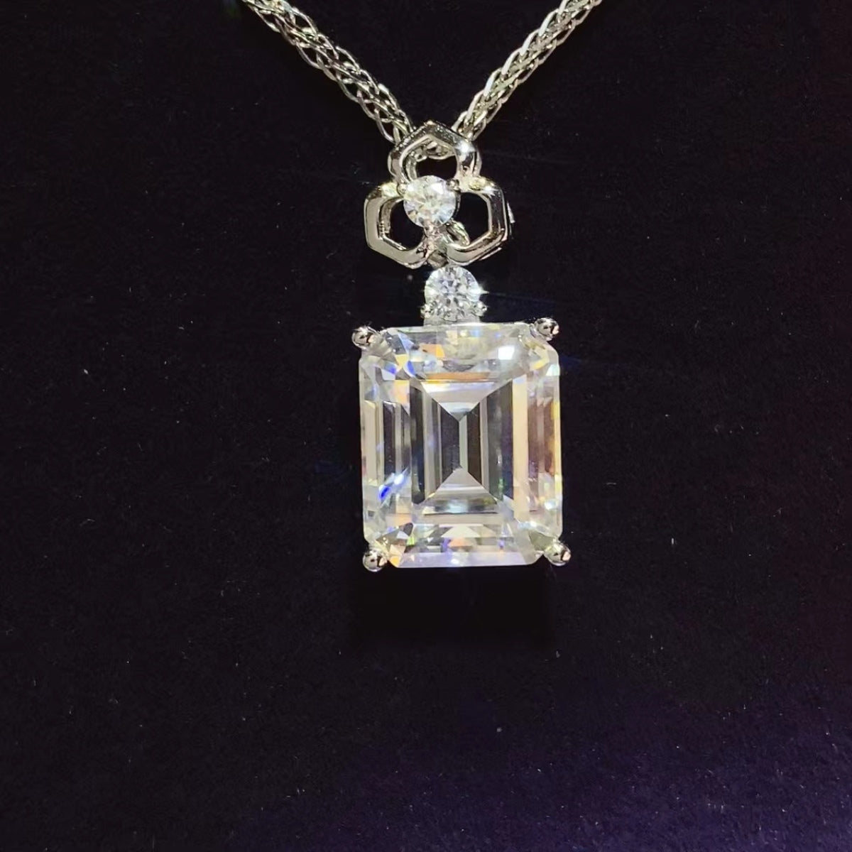 5 Carat Moissanite 925 Sterling Silver Necklace 5 Carat Moissanite Necklace