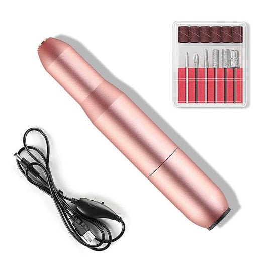 USB Nail Drill Set Electric Nail Polisher Portable Nail File Kit Pink Iolaus