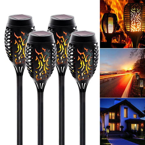 4 Pack Solar Lights Outdoor Solar 12 Led Torch Flickering Flame Lights Pink Iolaus