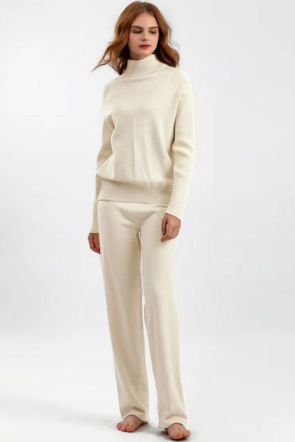 Basic Bae Turtleneck Raglan Sleeve Top and Pants Sweater Set Trendsi