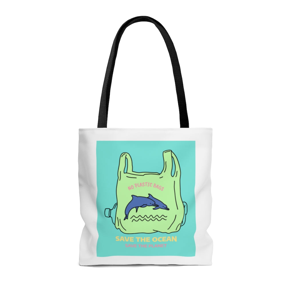 Save Earth Dolphins Edition Shopper Tote Bag Medium Yellow Pandora