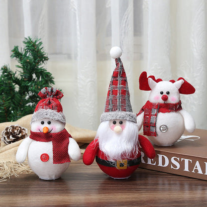 Christmas Decorations LED Santa Claus Snowman Ornaments Maroon Asteria