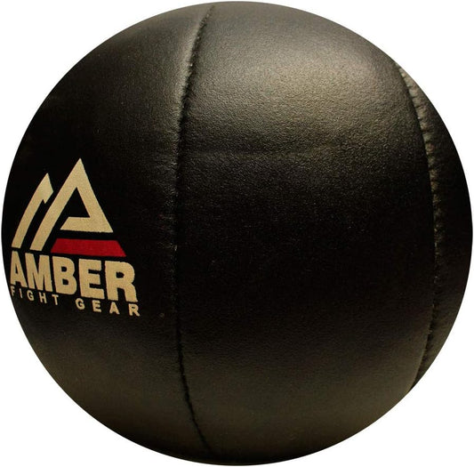 Amber Fight Gear Leather Medicine Ball for Strength & Conditioning, Lemon Odysseus