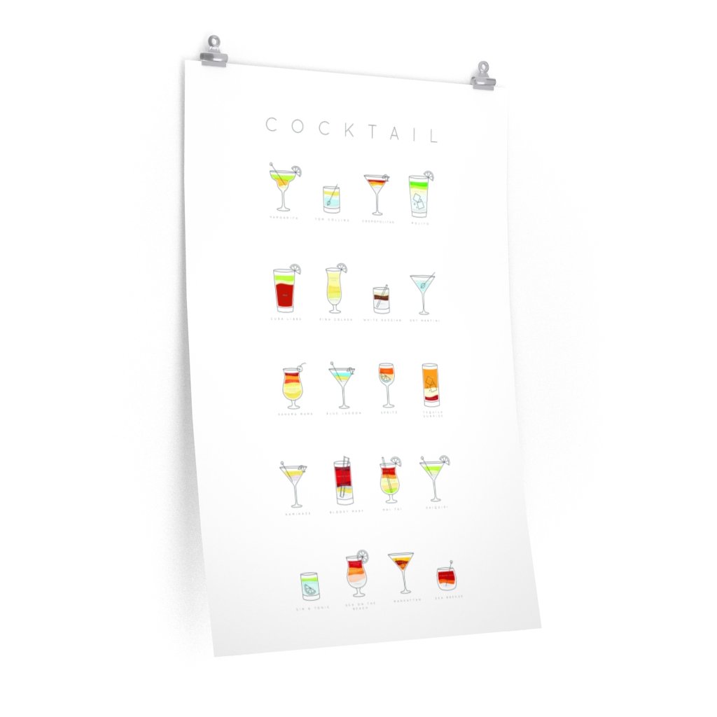 Cocktails Art Poster Decor Yellow Pandora