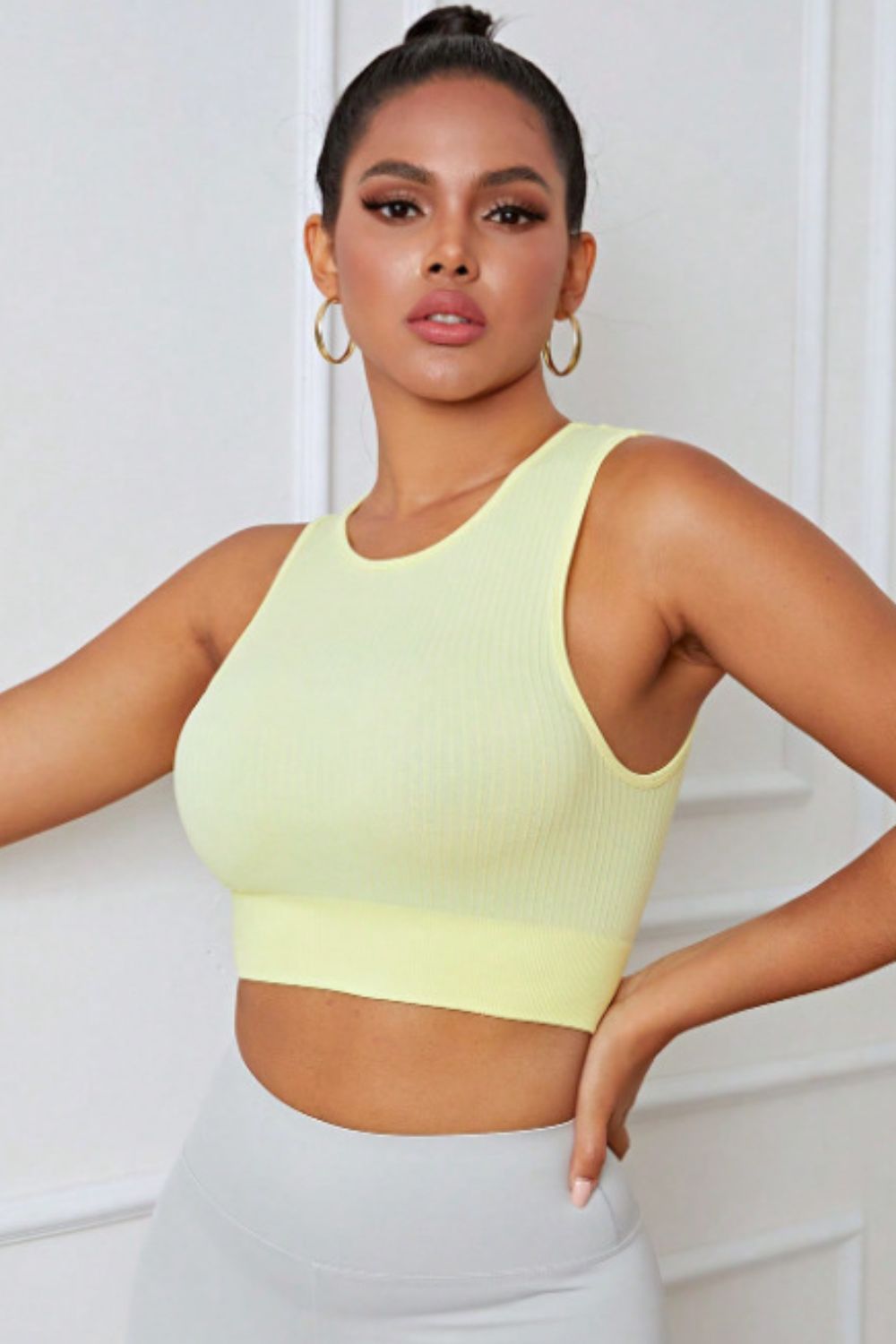 Round Neck Long Active Bra Trendsi