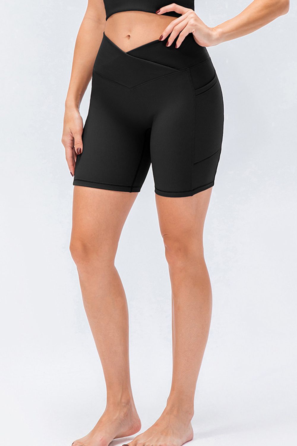 Slim Fit V-Waistband Sports Shorts Trendsi