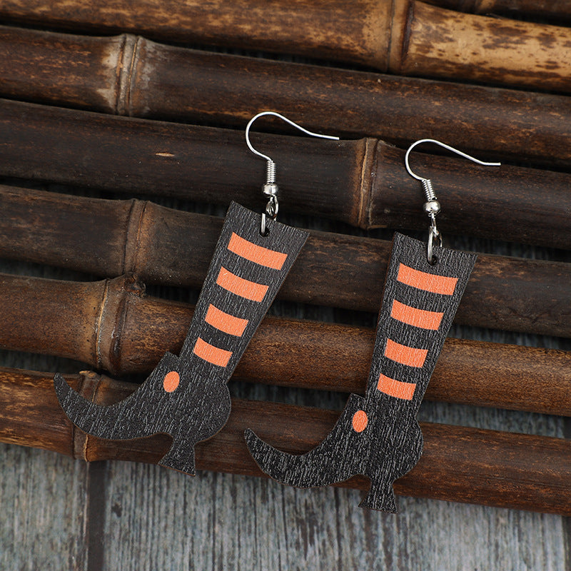 Alloy Wooden Boots Earrings Alloy Wooden Boots Earrings