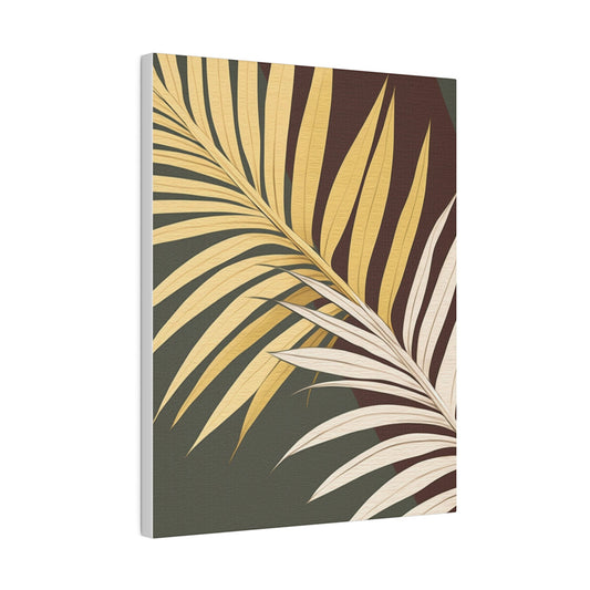 Wall Decor, Giclee Poster Art Print - Palm Tree Leaves Yellow and Grey Coco