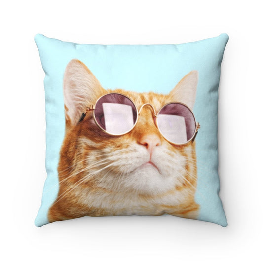 Cat is Always Right Square Pillow Yellow Pandora