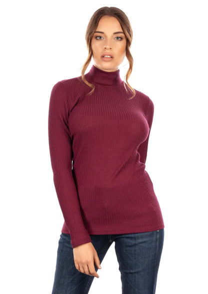 EGI Exclusive Collections Merino Wool Blend Mock Neck Top with Long Byzantium Hemera