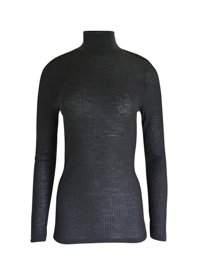 EGI Exclusive Collections Merino Wool Blend Mock Neck Top with Long Byzantium Hemera