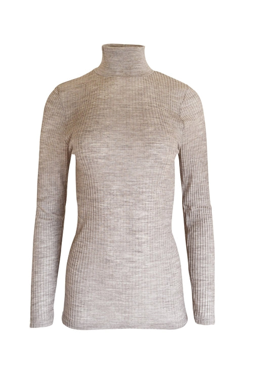 EGI Exclusive Collections Merino Wool Blend Mock Neck Top with Long Byzantium Hemera