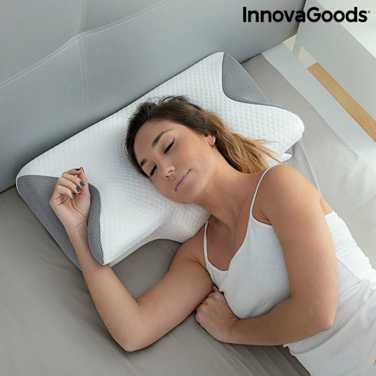 Viscoelastic Neck Pillow with Ergonomic Contours Conforti InnovaGoods Bigbuy