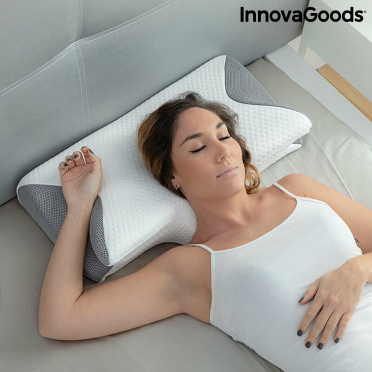 Viscoelastic Neck Pillow with Ergonomic Contours Conforti InnovaGoods Bigbuy