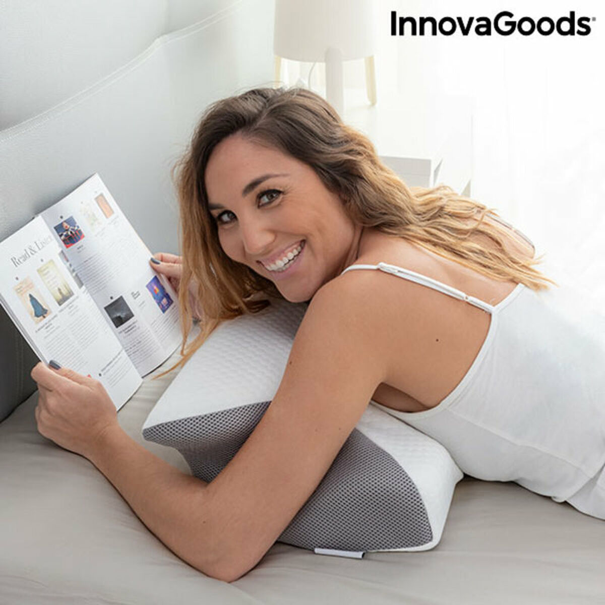 Viscoelastic Neck Pillow with Ergonomic Contours Conforti InnovaGoods Bigbuy