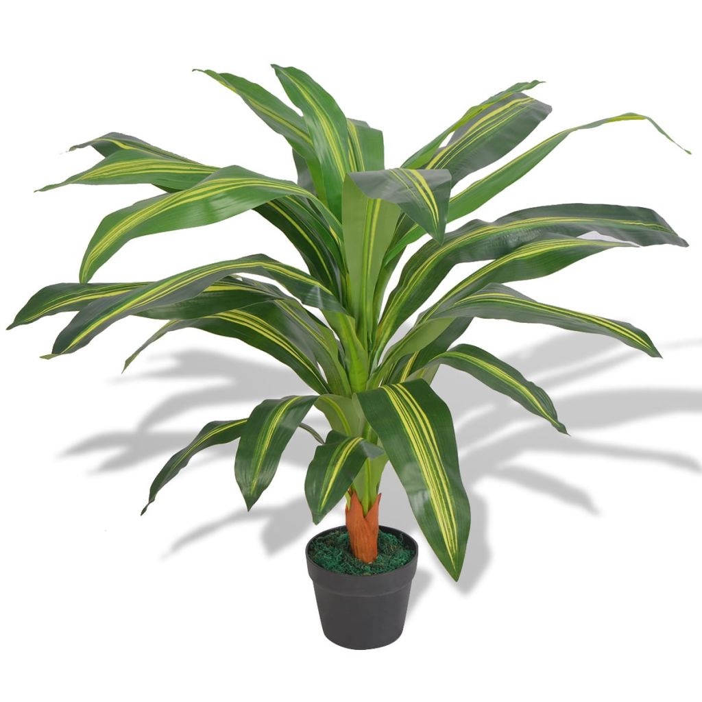 Artificial Dracaena Plant with Pot 35.4" Green Emerald Ares