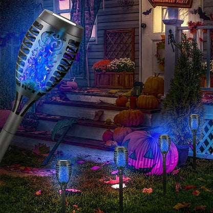 4 Pack Solar Lights Outdoor Solar 12 Led Torch Flickering Flame Lights Pink Iolaus