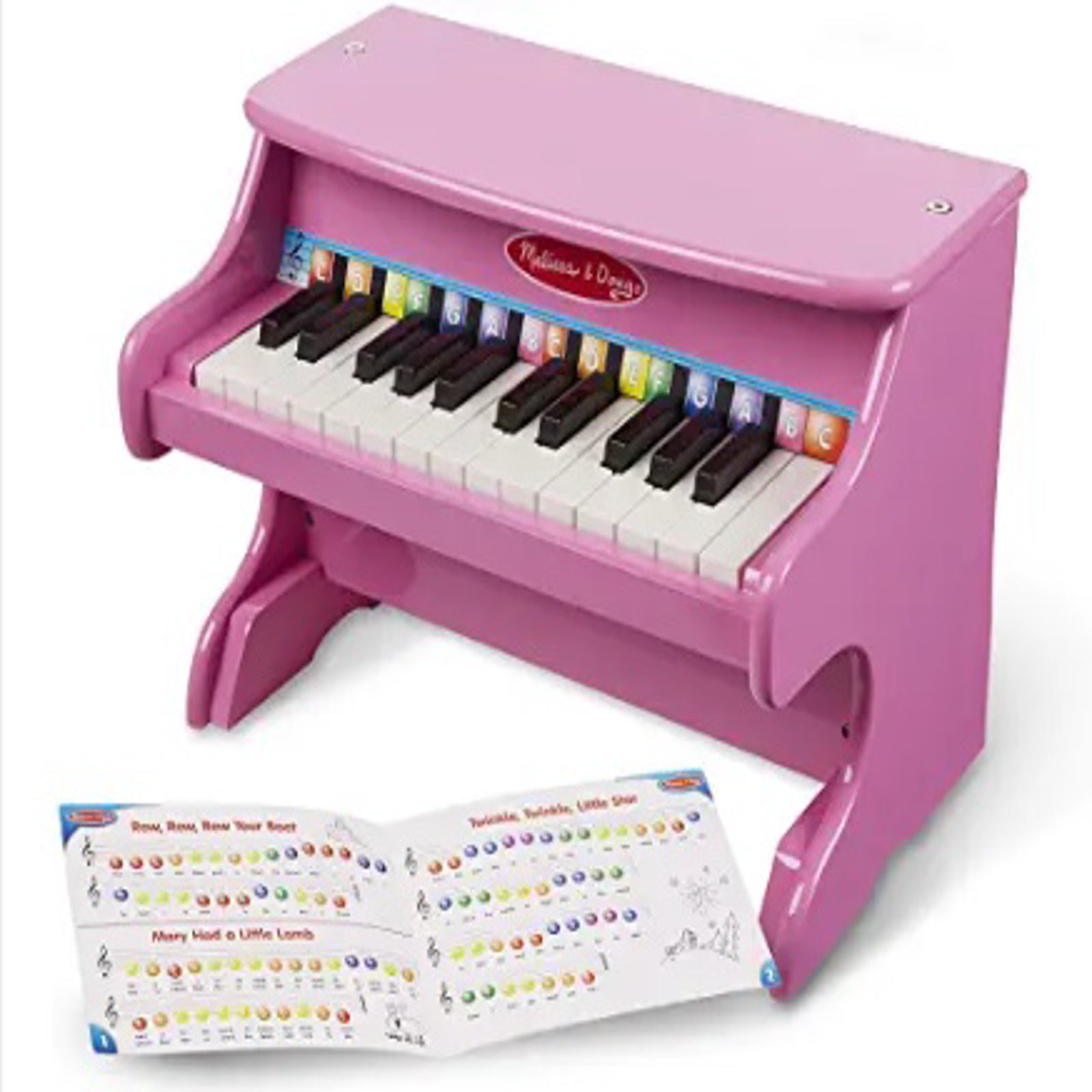 Wooden Toys: 25-key Children's Wooden Piano / Vertical (without Chair) Mechanical Sound Quality Pink 6cc08b-1a