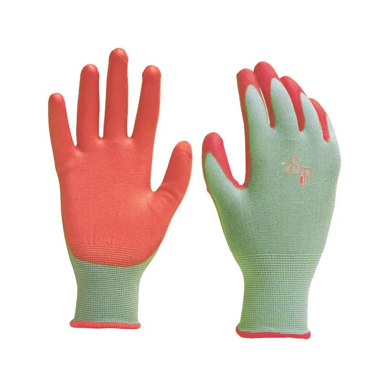 Womens Polyurethane Gardening Gloves - Green Medium