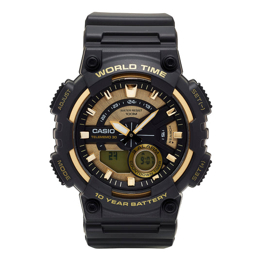 Casio Men's 'Heavy Duty' Quartz Resin Watch, Color:Black (Model: Yellow Crius