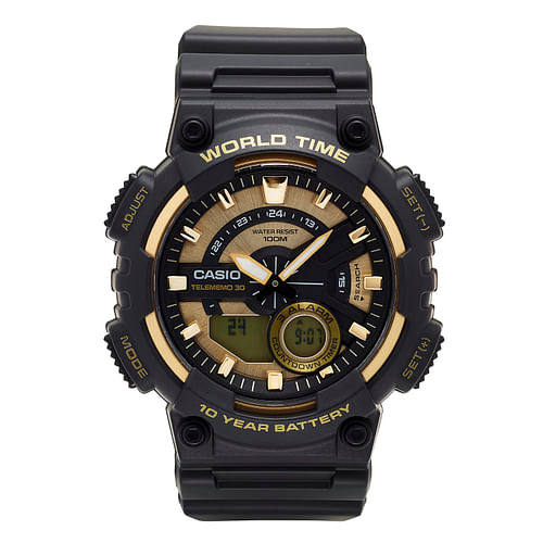 Casio Men's 'Heavy Duty' Quartz Resin Watch, Color:Black (Model: Yellow Crius