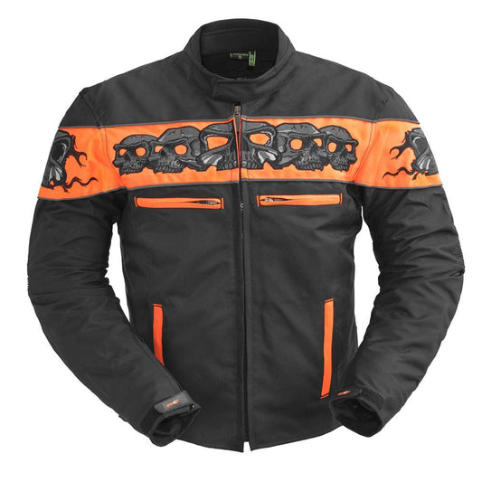 Dragon Skull - Men's Codura Motorcycle Jacket Orange Pontus