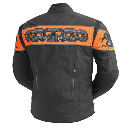 Dragon Skull - Men's Codura Motorcycle Jacket Orange Pontus