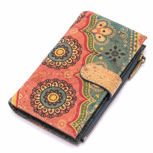 Cork wallet pattern women zipper card vegan wallet RFID BAGD-141 Lime Strawberry