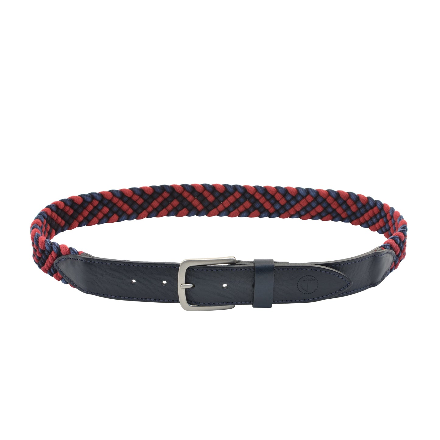 Braided Fabric and Leather Belt Red Sea Amethyst Hestia