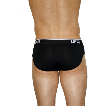 UFM Brief Bamboo REG Support men's underwear rear view black color