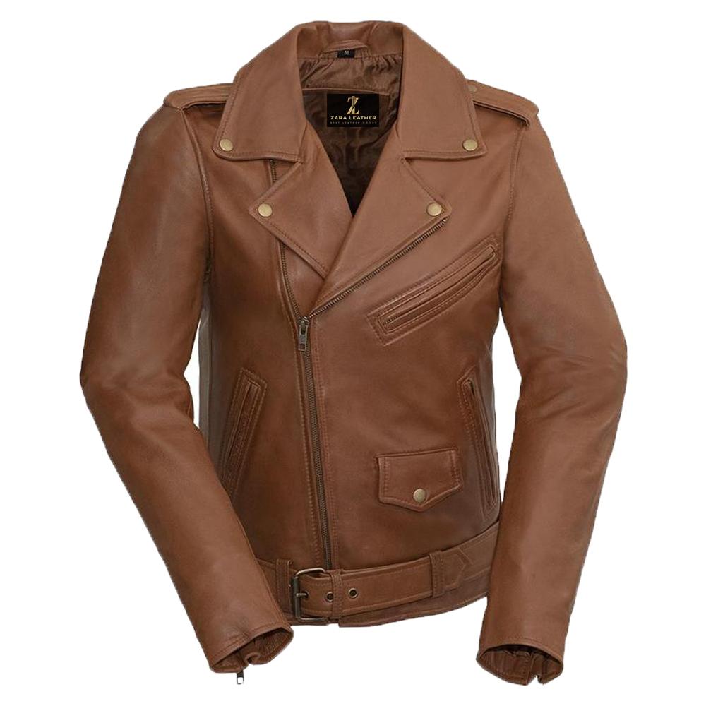 Brando - WOMEN'S LEATHER JACKET Orange Pontus