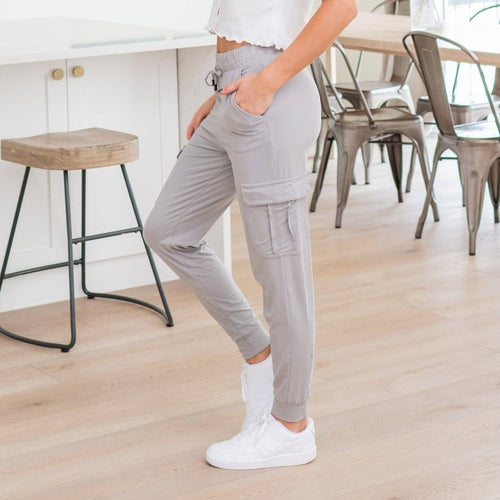 Ultra Soft Joggers with Cargo Pocket, Small-XL Sizes Mauve Rhea